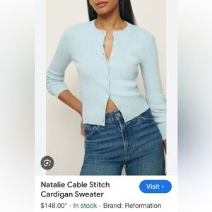 Reformation Natalie cable cardigan NWOT